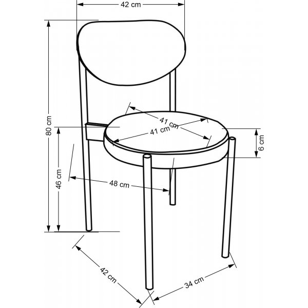 Chaise de salle  manger Cadeira 509 - Vert fonc
