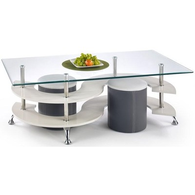 Meeting soffbord inklusive sittpallar 130 x 70 cm - Mrk gr/gr