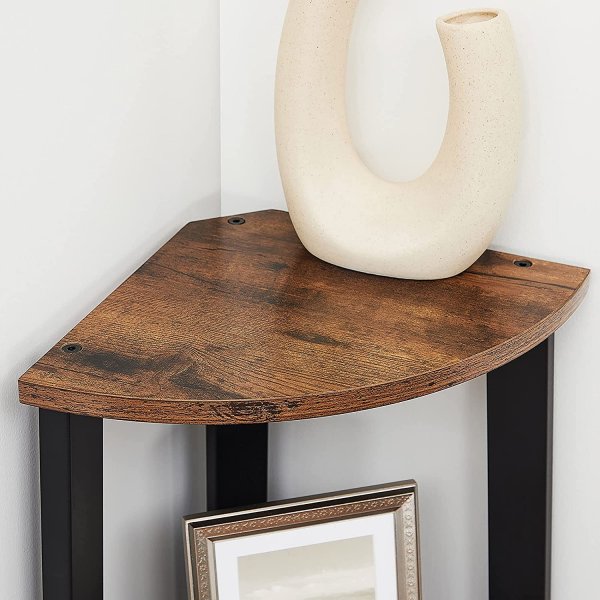 Nilla hoekplank 125 cm - Bruin/zwart