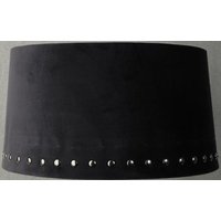 Velvet lampskärm med nitar 33 cm - Svart / Rökfärgat Velvet lampskärm med nitar 33 cm - Svart / Rökfärgat