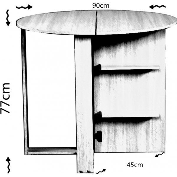 Meze klaffbord 90x45/90 cm - Vit