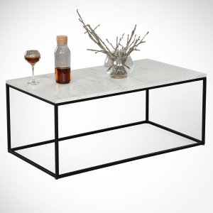 Table basse Cosco 95 x 55 cm - Blanc/noir