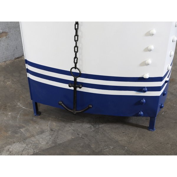 Barskåp båt 102 x 54 cm - Vit/blå/Svart Barskåp båt 102 x 54 cm - Vit/blå/Svart
