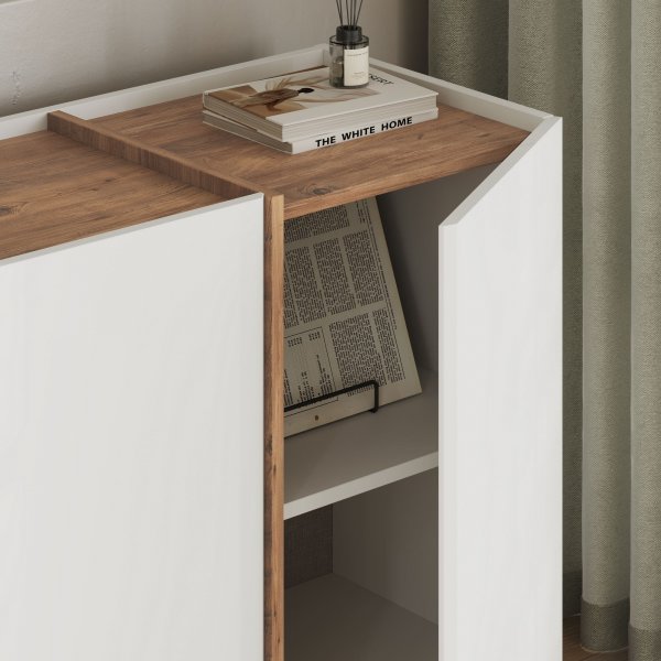 Sideboard Dromma 180 cm - Vit/Atlantic Pine