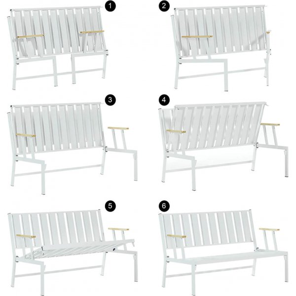 Lotus 2-sits utesoffa - Vit/grön Lotus 2-sits utesoffa - Vit/grön