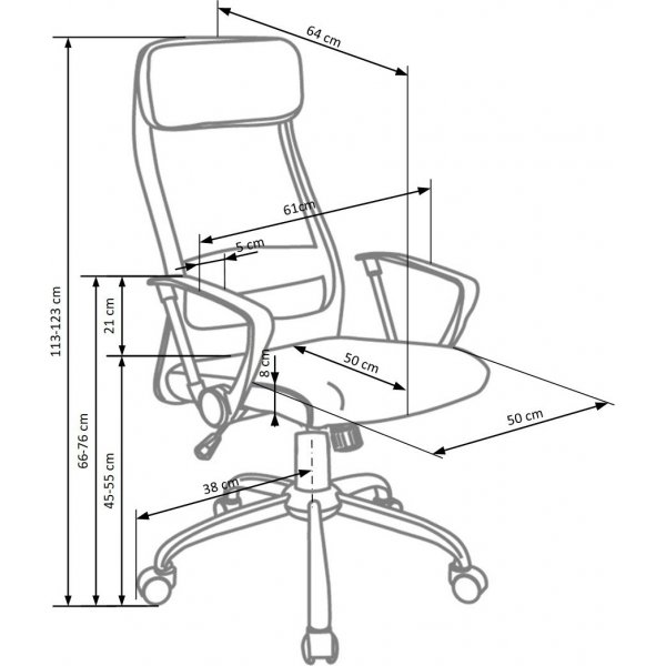 Chaise de bureau Cazandra en noir et gris