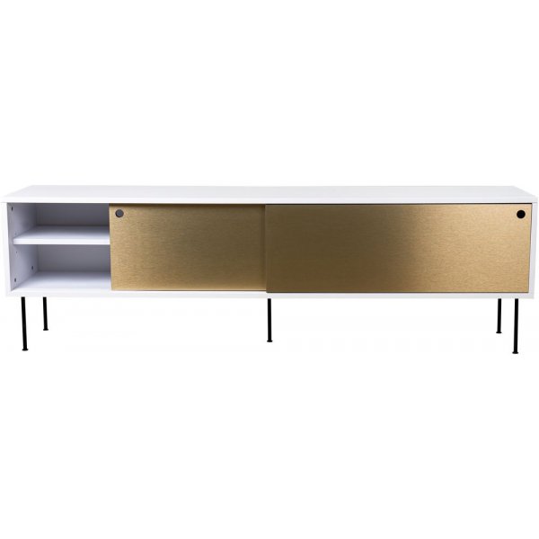 Volume TV-bänk 178 cm - Vit/mässing Volume TV-bänk 178 cm - Vit/mässing