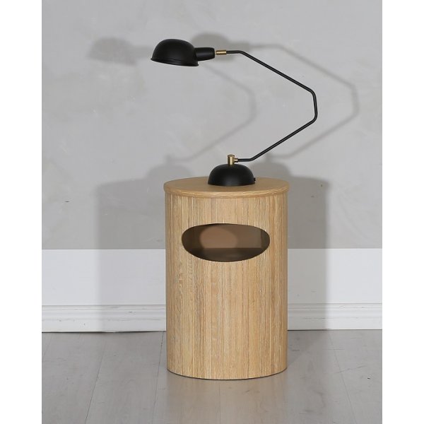 Nova runt sängbord med förvaring - Whitewash Nova runt sängbord med förvaring - Whitewash