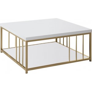 Zenn soffbord 90 x 90 cm - Vit/guld