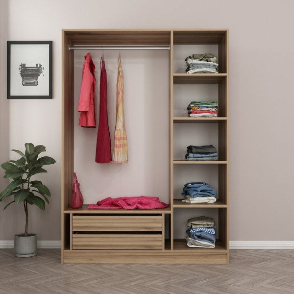 Cikani kledingkast 135x52x210 cm - Eiken Cikani kledingkast 135x52x210 cm - Eiken