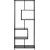 Seaford bokhylla asymmetrisk 77x185 cm - Ask/svart