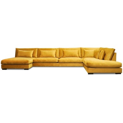 Art U-soffa med öppet avslut - Valfri färg + Fläckborttagare för möbler