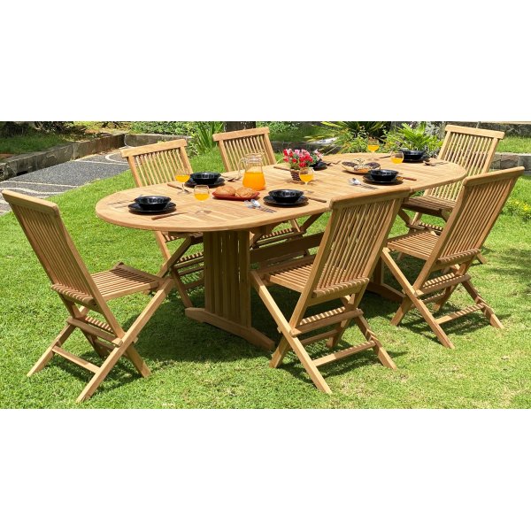 Utebord i teak 180/240 cm - Salt