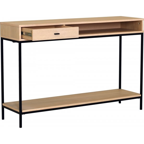 Regal konsolbord 120 x 34 cm - Vitpigmenterad ekfanr/svart