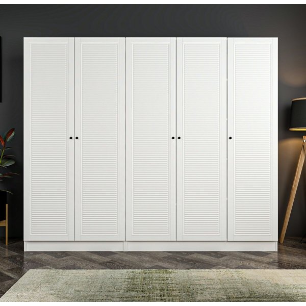 Armoire Larett 225x52x190 cm - Blanc