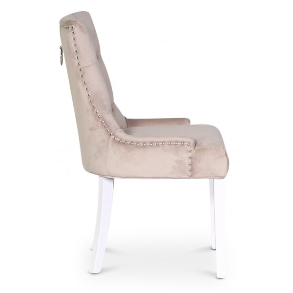 Tuva Decotique stol (Rygghandtag) - Beige sammet