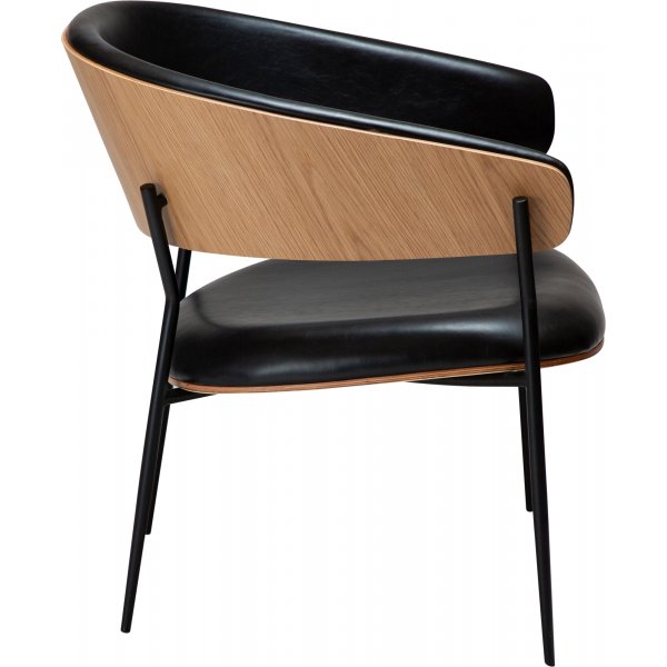 Crib loungestol - Svart PU/ekfanér Crib loungestol - Svart PU/ekfanér