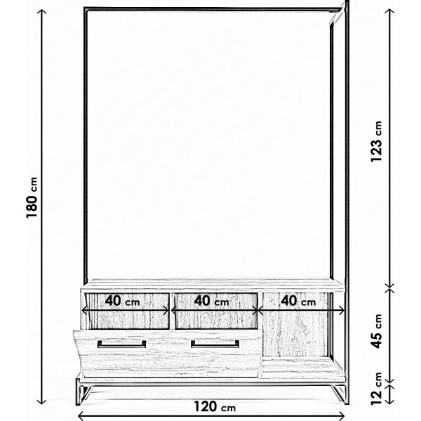 Meuble d'entre Minsk - Chne/noir