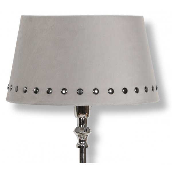 Velvet lampskrm med nitar 25 cm - Beige / Rkfrgat