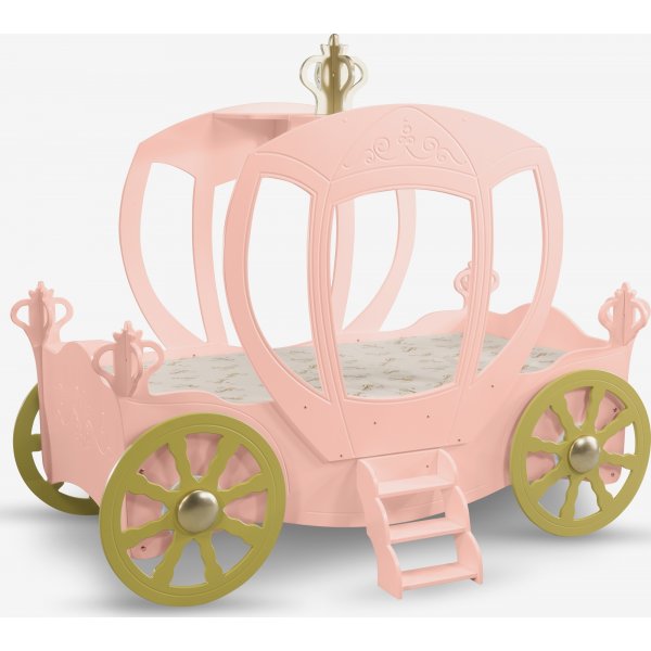 Rosa prinsessvagn barnsäng - 90 x 190 cm Rosa prinsessvagn barnsäng - 90 x 190 cm