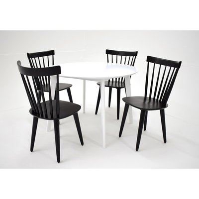 Sarek matgrupp - Bord inklusive 4 st stolar - Vit / svart