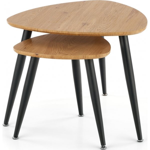 Table basse Adaline 40x40 | 60x60 cm - Chêne/noir Table basse Adaline 40x40 | 60x60 cm - Chêne/noir