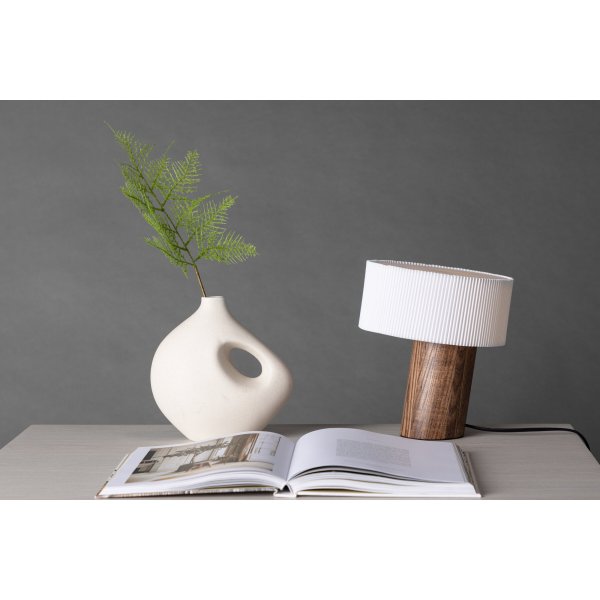 Bran�s bordslampa - Valn�t/Vit