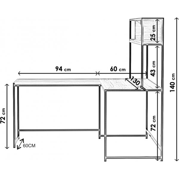 Bureau Limey 154 x 130 cm - Noyer