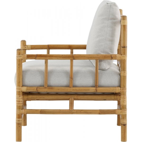 Fauteuil cann - Gris clair/Naturel