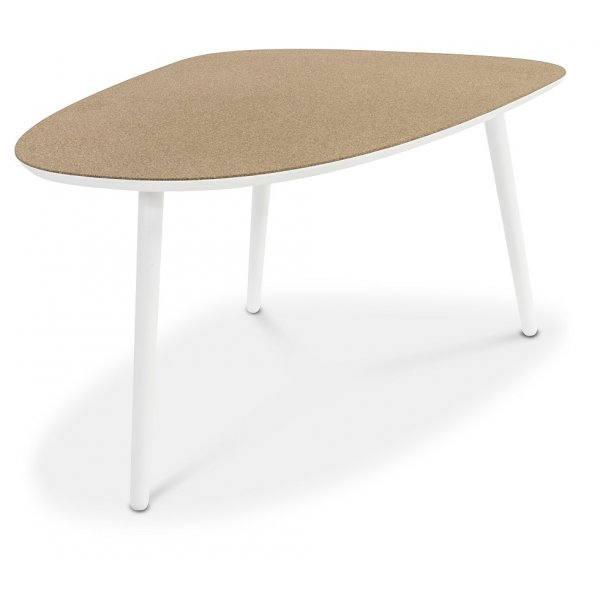 Beat droppformat soffbord 120 cm - Kork/Vit