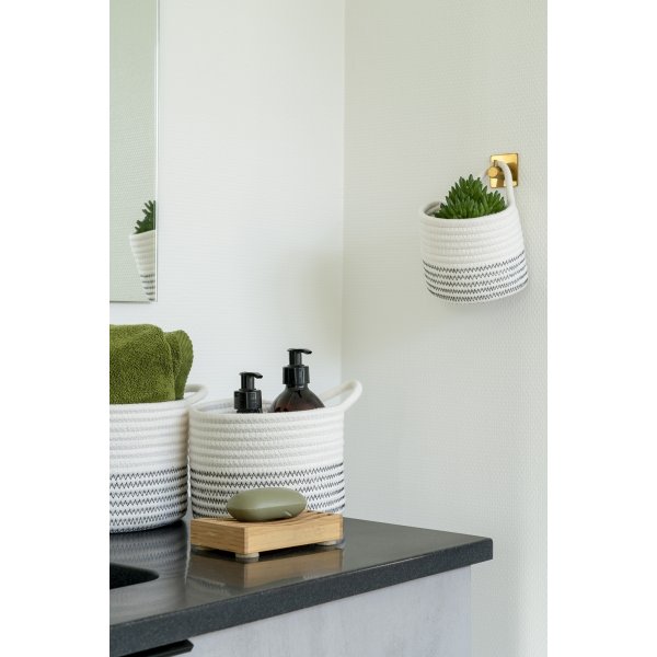 Lot de 3 paniers - Blanc/gris Lot de 3 paniers - Blanc/gris