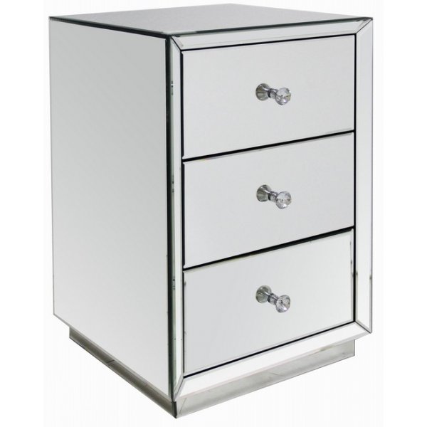 Taste sngbord / byr 3 ldor - Spegelglas