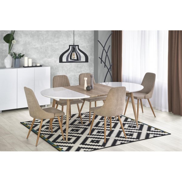 Table à manger Paloma 120-200 cm - Blanc/chêne san remo Table à manger Paloma 120-200 cm - Blanc/chêne san remo