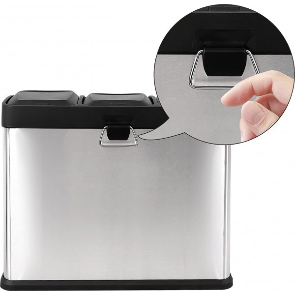 Maiken afvalbak 54 l - Zilver/zwart Maiken afvalbak 54 l - Zilver/zwart