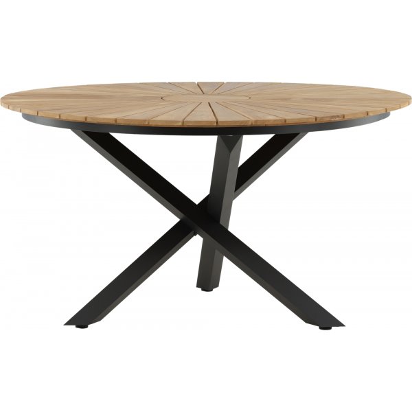 Mexico eettafel 140 cm - Zwart/teak