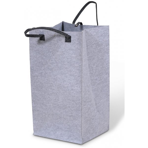 Lichtgrijze wasmand hoogte 75 cm