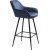 Tabouret de bar Carina en velours bleu hauteur d'assise 67 cm