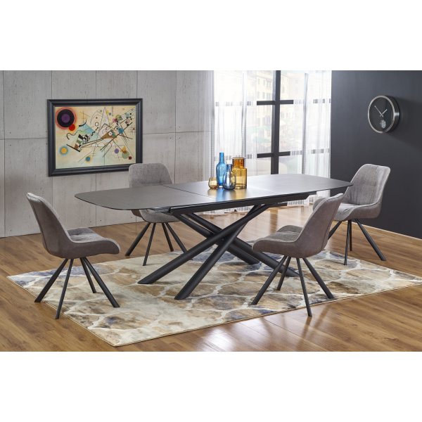 Table à manger Sparrow 180-240 x 95 cm - Gris/noir Table à manger Sparrow 180-240 x 95 cm - Gris/noir