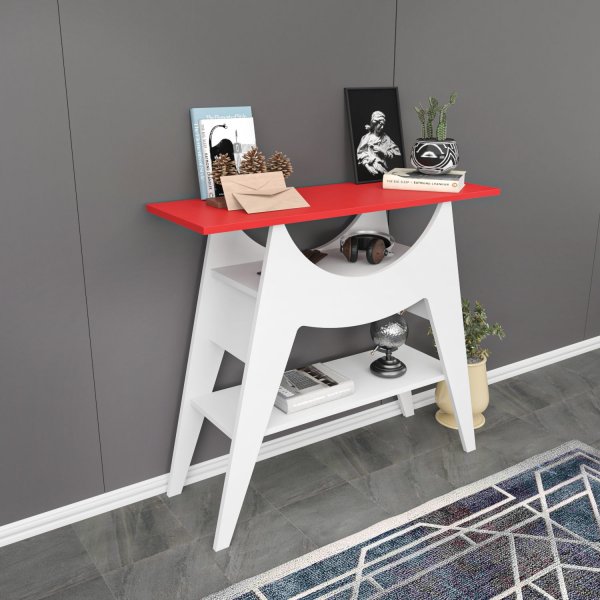 Ese avlastnigsbord 100 x 35 cm - Vit/röd Ese avlastnigsbord 100 x 35 cm - Vit/röd