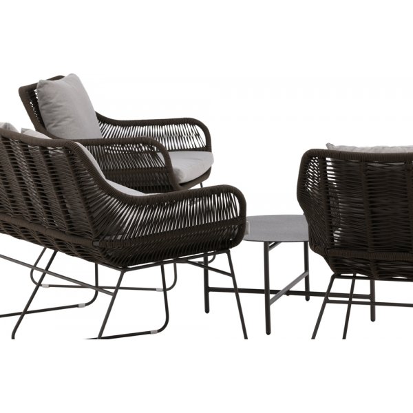 Groupe de canapés Davao - Gris foncé/marron Groupe de canapés Davao - Gris foncé/marron