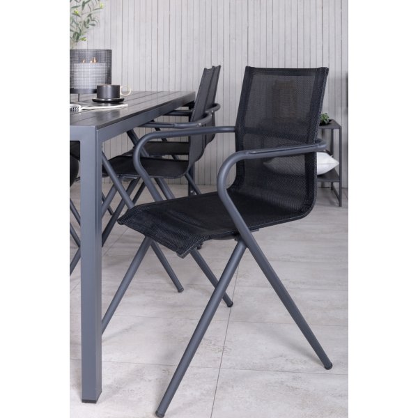 Break utematgrupp med 6 st Alina stolar - Svart Break utematgrupp med 6 st Alina stolar - Svart