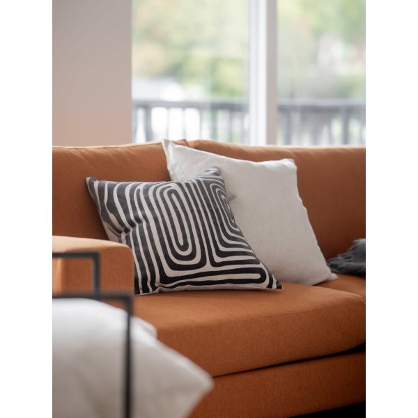 Molly kussenhoes 45 x 45 cm - Grijs-zwart