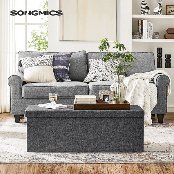 Banc Idris avec rangement 110 cm - Gris foncé Banc Idris avec rangement 110 cm - Gris foncé