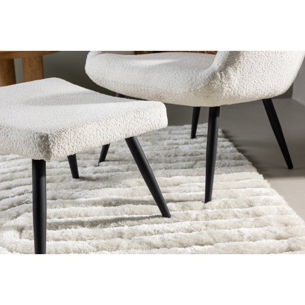 Fauteuil Como en bouclé blanc Fauteuil Como en bouclé blanc