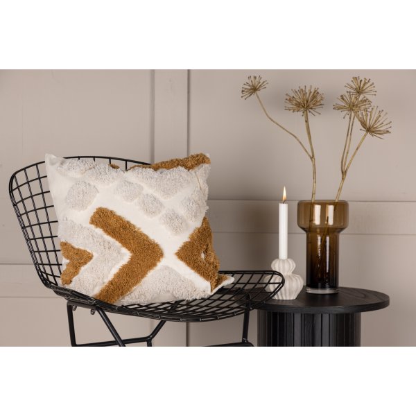 Ada kussenhoes 45 x 45 cm - Bruin/wit