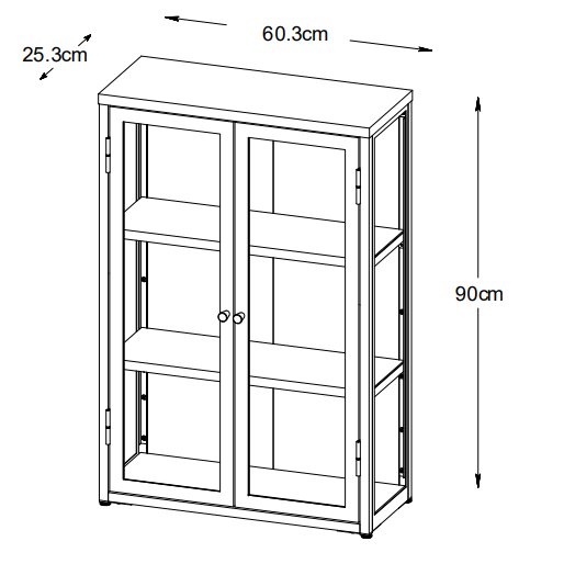 Toddy zwarte wandkast met dubbele deur H90 cm Toddy zwarte wandkast met dubbele deur H90 cm