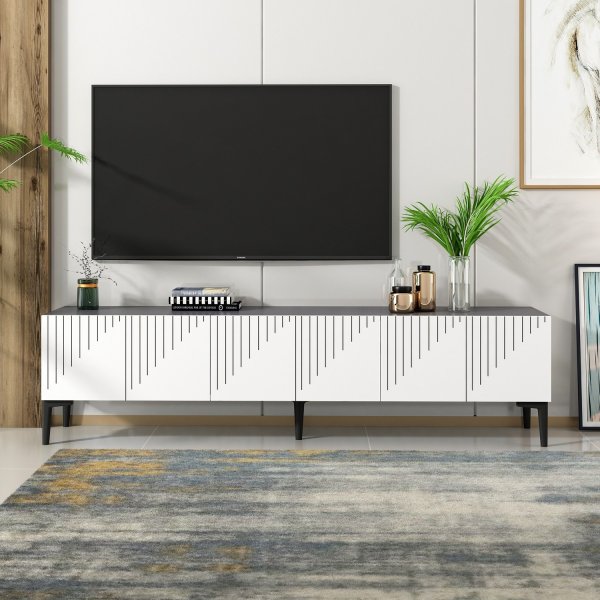 Meuble TV Draw - Blanc/anthracite Meuble TV Draw - Blanc/anthracite