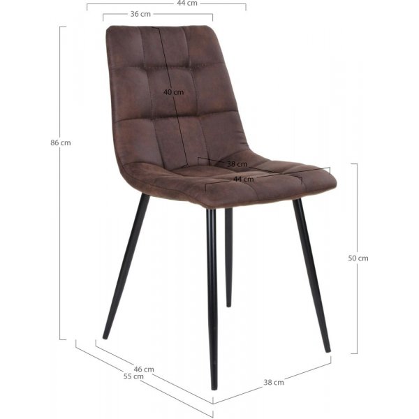 Chaise de salle à manger Middelfart - Marron foncé/noir Chaise de salle à manger Middelfart - Marron foncé/noir