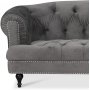 Chesterfield Oxford 3-sits soffa - Gr sammet