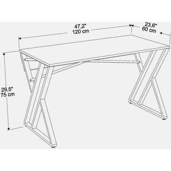 Bureau Gyza 120 x 60 cm - Blanc/or Bureau Gyza 120 x 60 cm - Blanc/or